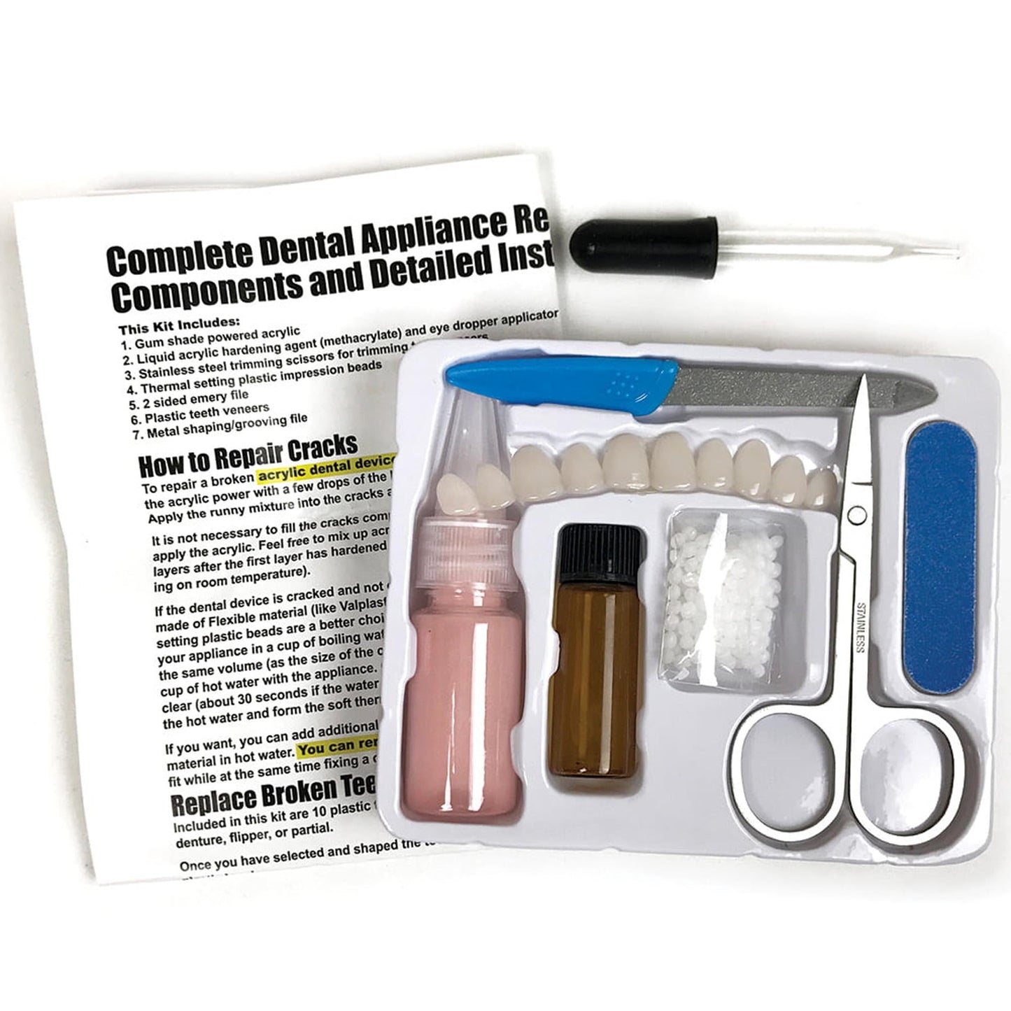 Complete Denture Repair & Reline Teeth Kit - NoveltiesMart.com Wholesale