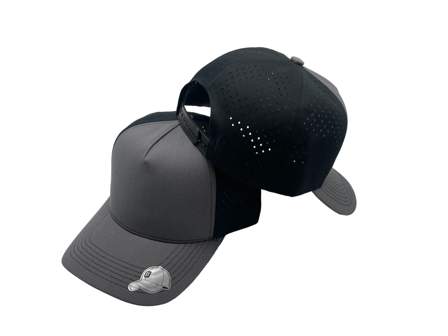 Laser Performance Perforated 5 Panel Cap - Adjustable Curved Bill