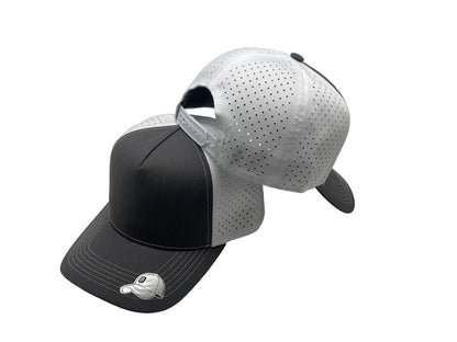 Laser Performance Perforated 5 Panel Cap - Adjustable Curved Bill