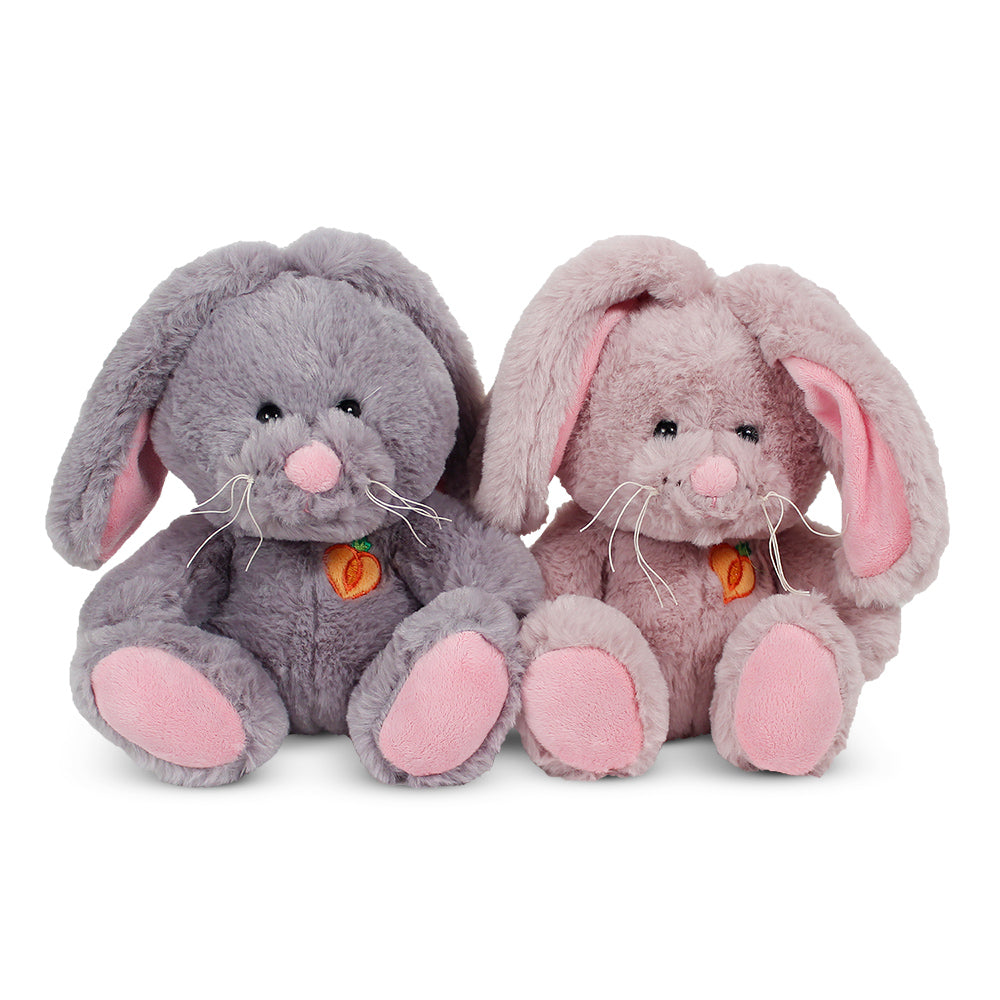 Plush Bunny With Carrot Heart Patch 7-1/2"