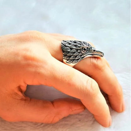 Eagle Head Deluxe Silver Biker Ring -(Sold By Piece)