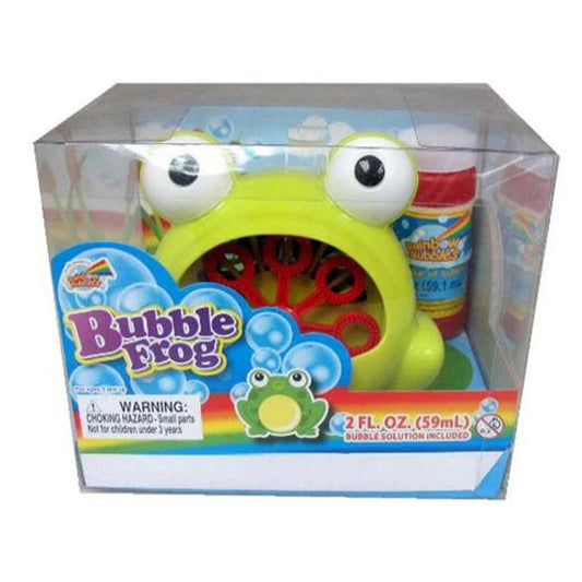 Green Frog Bubble Blowing Machine – 8 Moving Bubble Wands, Battery Operated, Requires 4 AA Batteries