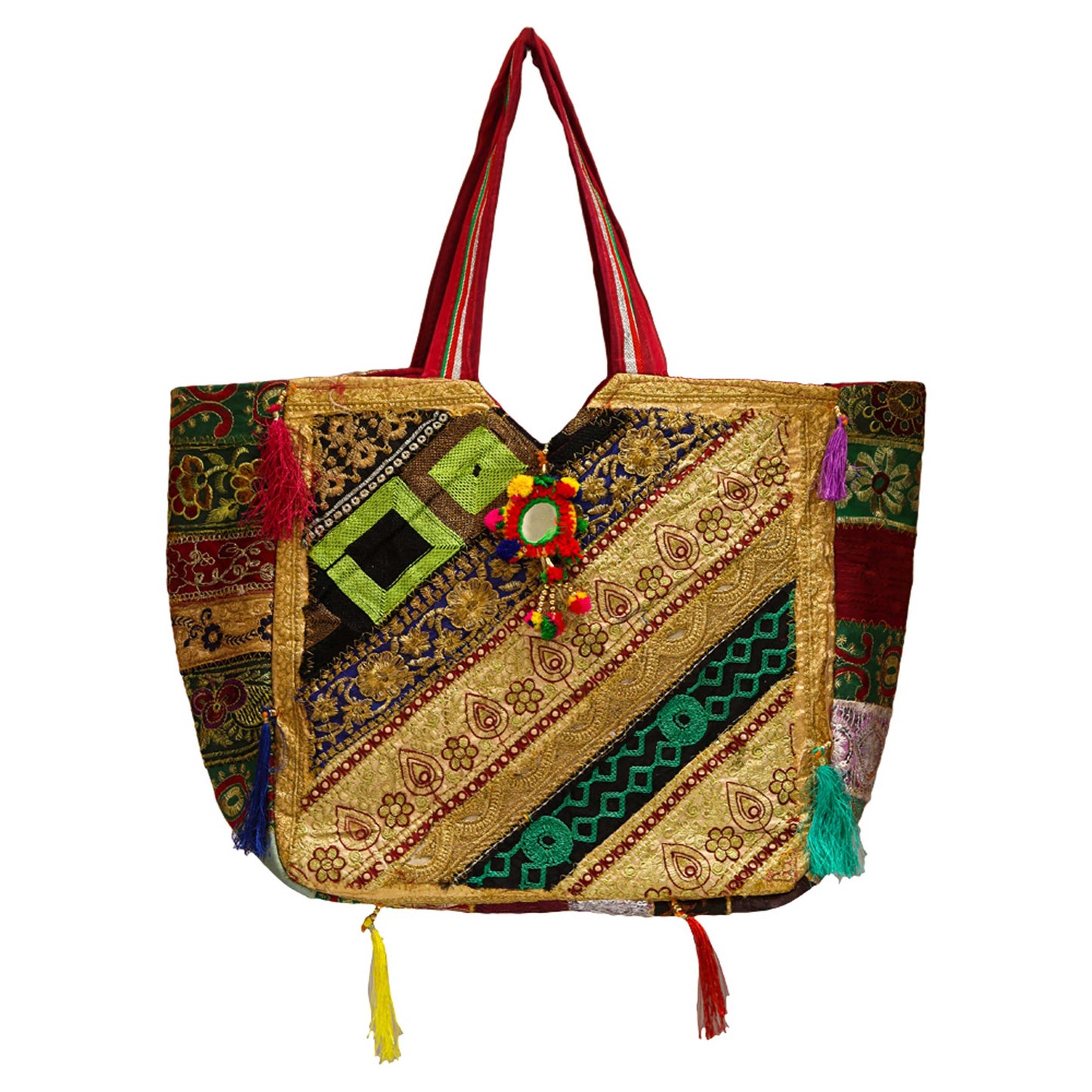 Funky Shimar Look Ethnic Design Bag For Women's (Sold By 10 PCS)