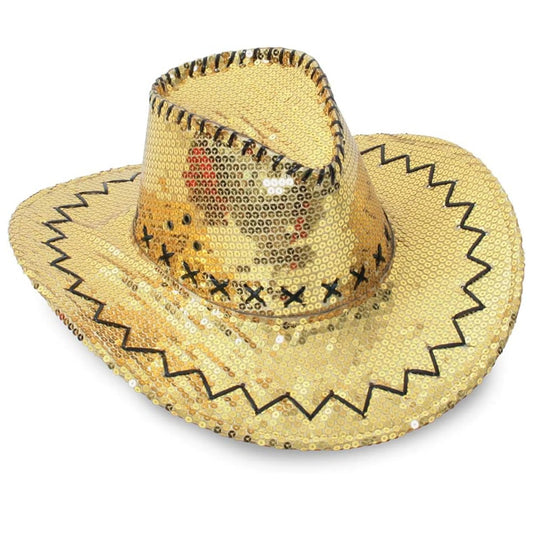 Gold Star Sequin Cowboy Hat Wholesale - NoveltiesMart.com Wholesale