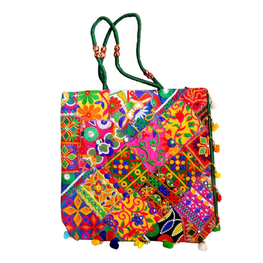 Handcrafted Multi-Colour Square Bag for Stylish Look