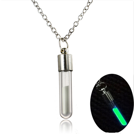 Glow in the Dark Glass Vial Sand Necklace 20" Wholesale - NoveltiesMart.com Wholesale