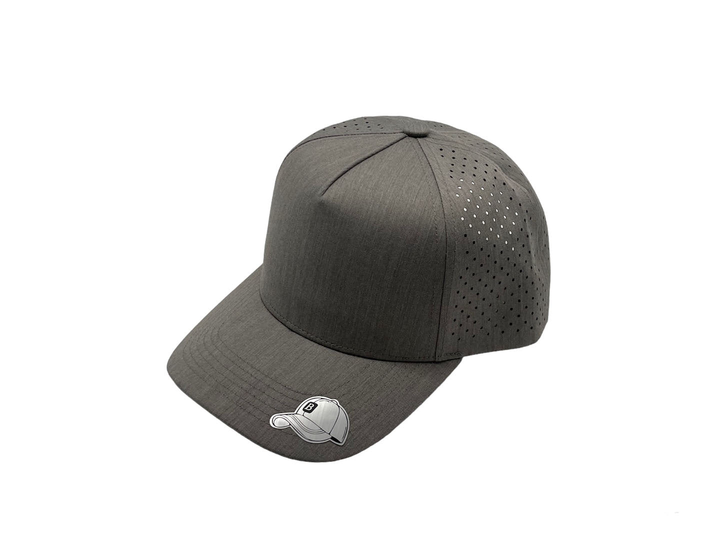 Laser Performance Perforated 5 Panel Cap - Adjustable Curved Bill