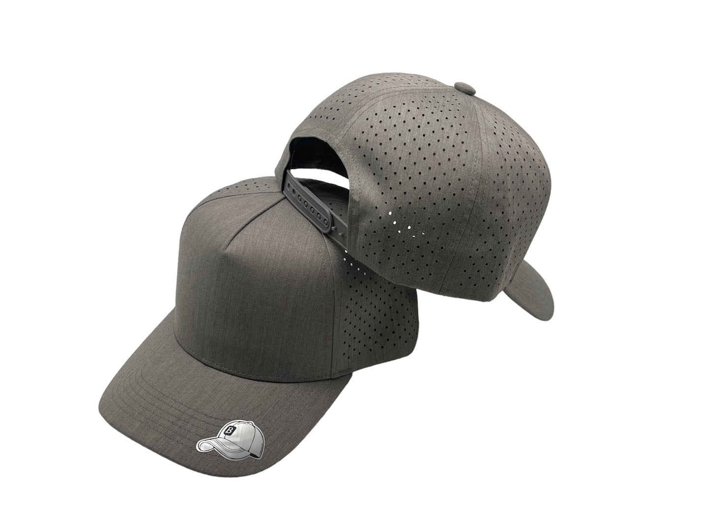 Laser Performance Perforated 5 Panel Cap - Adjustable Curved Bill