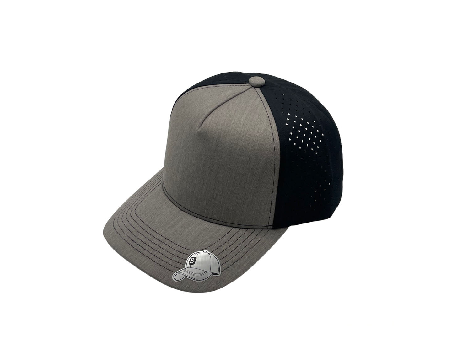 Laser Performance Perforated 5 Panel Cap - Adjustable Curved Bill