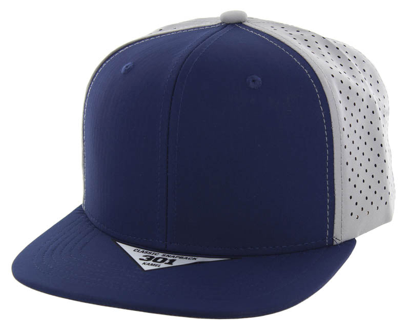 K301DP Kamel 6-Panel Flat Bill Hydro Snapback Cap-Noveltiesmart.com