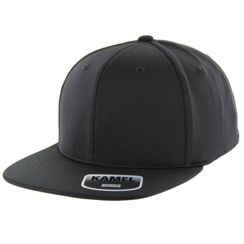 Kamel Premium Flex Poly Knit Stretch Cap – High Profile, Flat Visor.