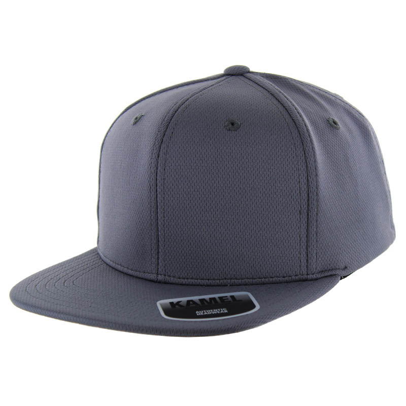 Kamel Premium Flex Poly Knit Stretch Cap – High Profile, Flat Visor.