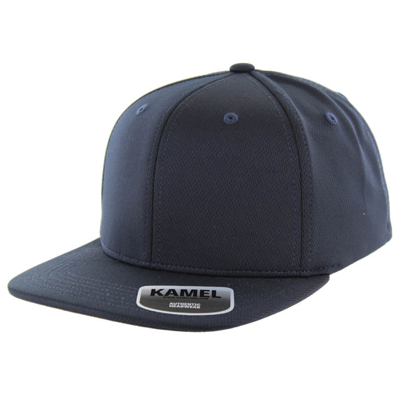 Kamel Premium Flex Poly Knit Stretch Cap – High Profile, Flat Visor.