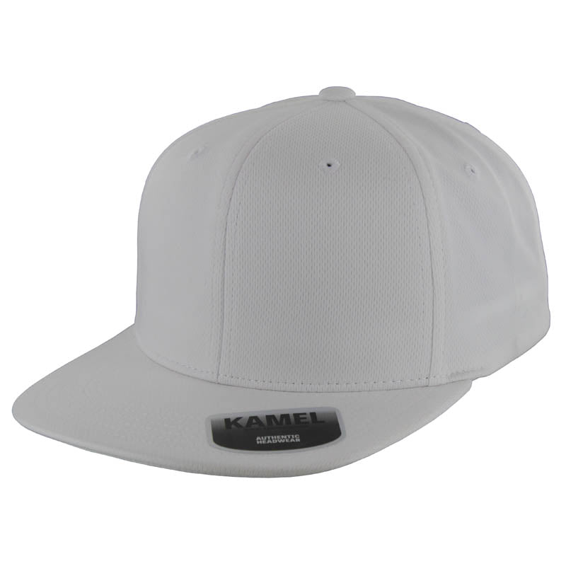 Kamel Premium Flex Poly Knit Stretch Cap – High Profile, Flat Visor.