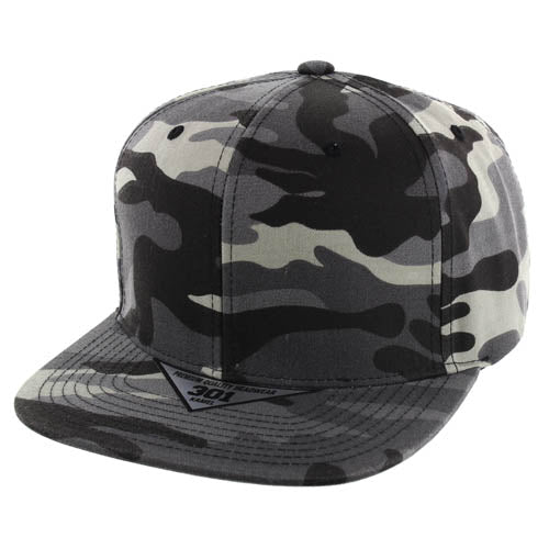 K301 Solid 6-Panel Structured Snapback Cap-Noveltiesmart.com