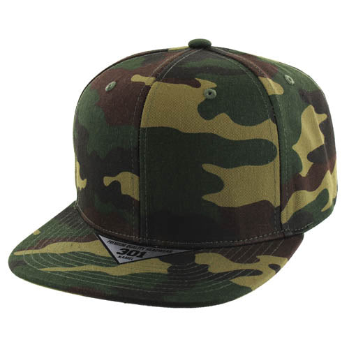 K301 Solid 6-Panel Structured Snapback Cap-Noveltiesmart.com