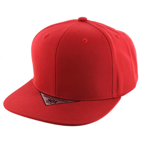 K301 Solid 6-Panel Structured Snapback Cap-Noveltiesmart.com