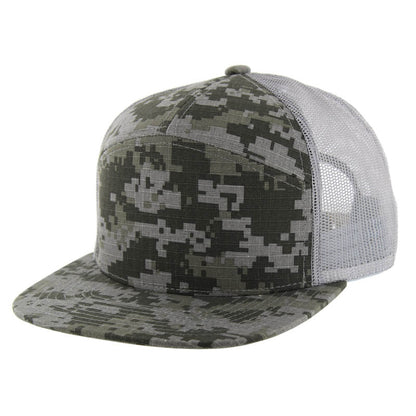 Kamel 707 7-Panel Flat Adjustable Snapback Mesh Trucker Cap-Noveltiesmart.com