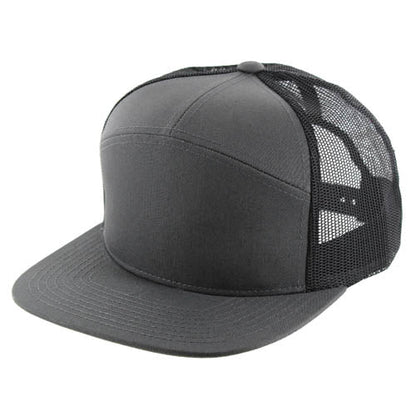 KAMEL 7-Panel Hydro Performance Flat Adjustable Snapback Mesh Trucker Cap