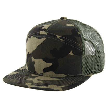 Kamel 707 7-Panel Flat Adjustable Snapback Mesh Trucker Cap-Noveltiesmart.com