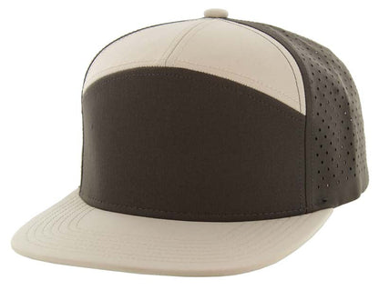 KAMEL 7-Panel Hydro Performance Flat Adjustable Snapback Mesh Trucker Cap