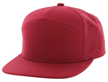 KAMEL 7-Panel Hydro Performance Flat Adjustable Snapback Mesh Trucker Cap