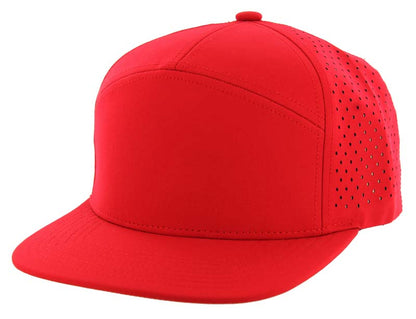 KAMEL 7-Panel Hydro Performance Flat Adjustable Snapback Mesh Trucker Cap