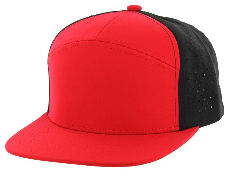 KAMEL 7-Panel Hydro Performance Flat Adjustable Snapback Mesh Trucker Cap