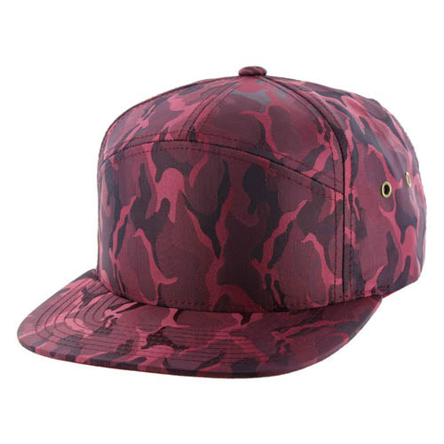 Kamel K707 Nylon Camo Trucker 7 Panel Flat Snapback Mesh Trucker Cap