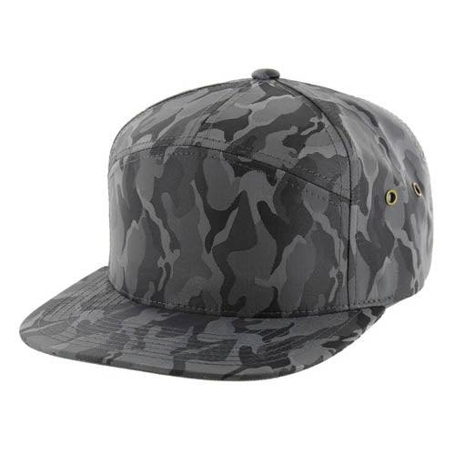 Kamel K707 Nylon Camo Trucker 7 Panel Flat Snapback Mesh Trucker Cap