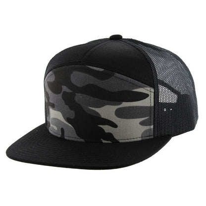 Kamel 707 7-Panel Flat Adjustable Snapback Mesh Trucker Cap-Noveltiesmart.com