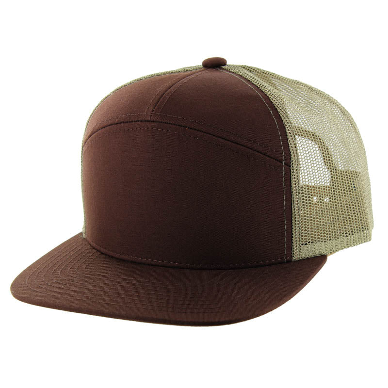 Kamel 707 7-Panel Flat Adjustable Snapback Mesh Trucker Cap-Noveltiesmart.com