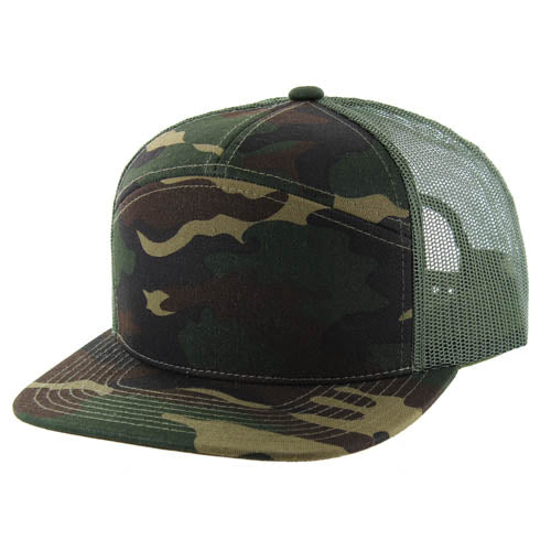 Kamel 707 7-Panel Flat Adjustable Snapback Mesh Trucker Cap-Noveltiesmart.com