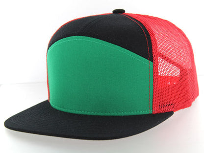 Kamel 707 7-Panel Flat Adjustable Snapback Mesh Trucker Cap-Noveltiesmart.com