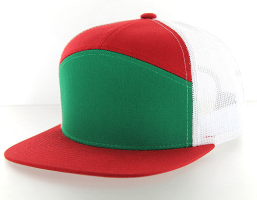 Kamel 707 7-Panel Flat Adjustable Snapback Mesh Trucker Cap-Noveltiesmart.com