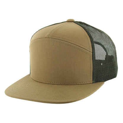 Kamel 707 7-Panel Flat Adjustable Snapback Mesh Trucker Cap-Noveltiesmart.com