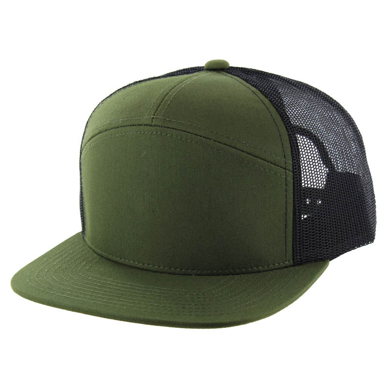 Kamel 707 7-Panel Flat Adjustable Snapback Mesh Trucker Cap-Noveltiesmart.com