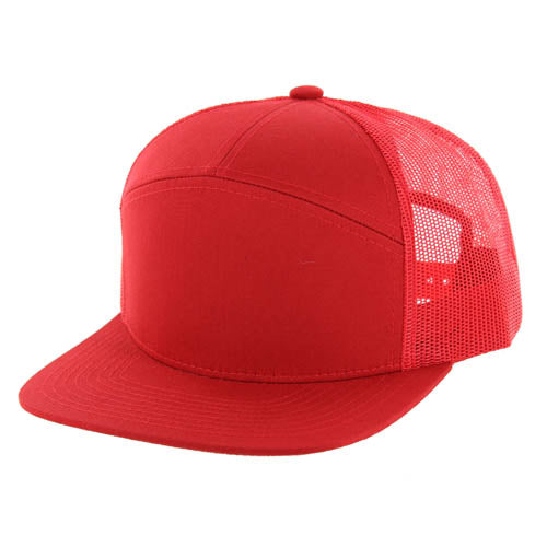 Kamel 707 7-Panel Flat Adjustable Snapback Mesh Trucker Cap-Noveltiesmart.com