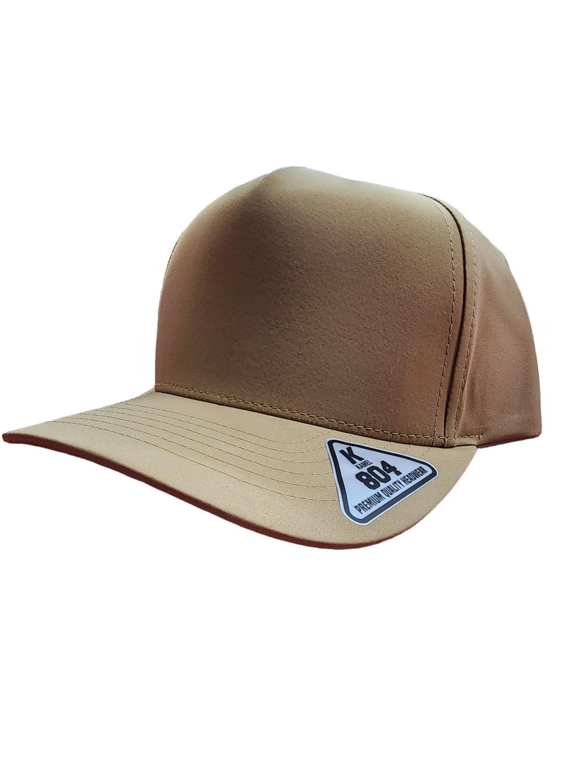 Kamel 804 5 Panel High Crown Polyester Solid Trucker Hat – Adjustable & Sleek.