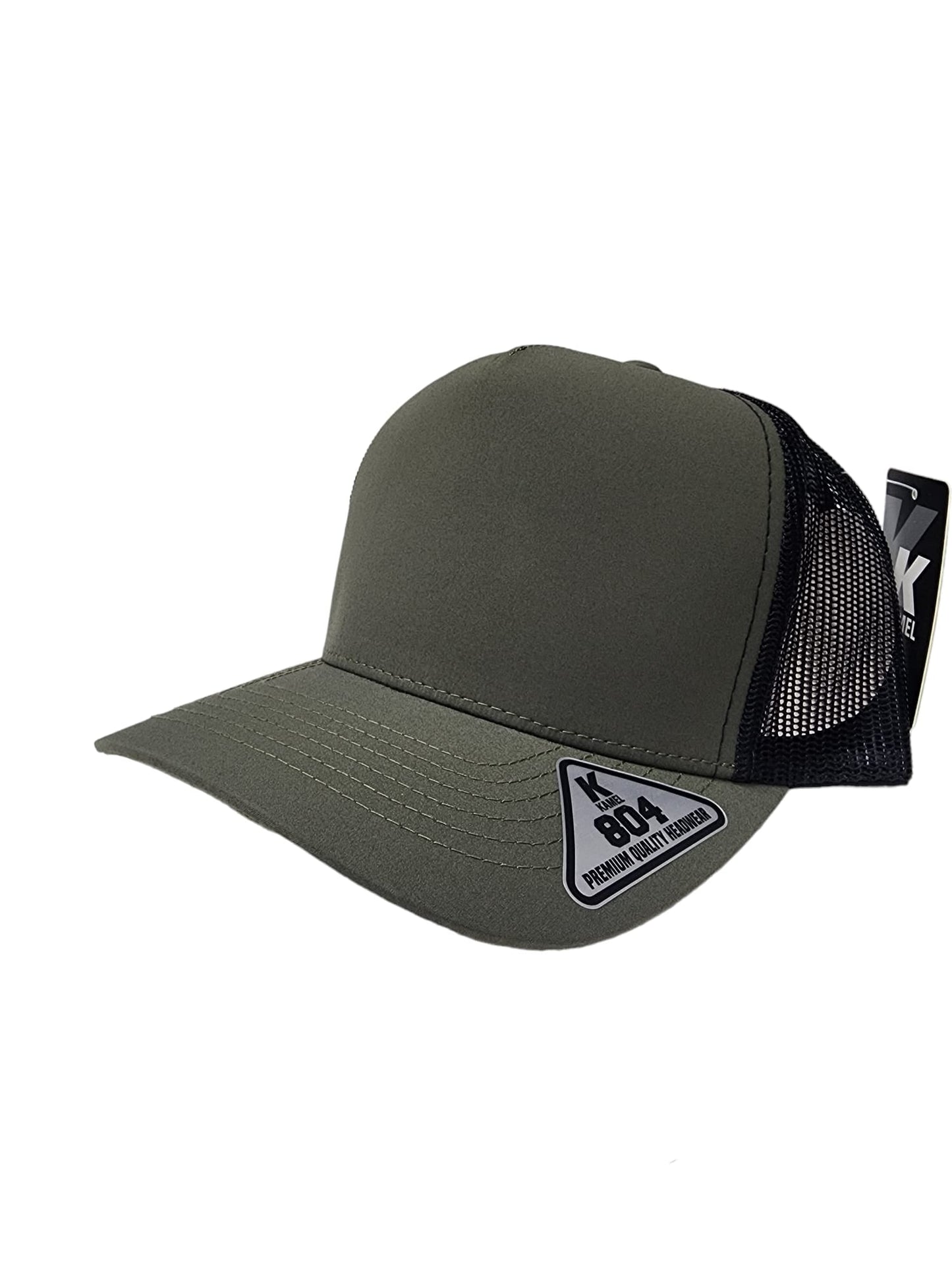 Kamel 804 5 Panel High Crown Polyester Mesh Trucker Hat – Adjustable & Stylish.