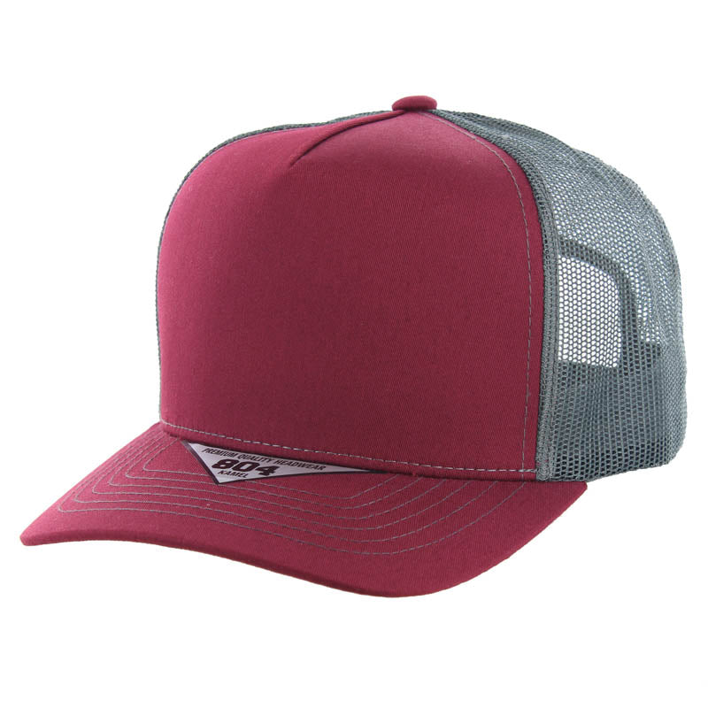 Kamel 804 5 Panel Mesh High Crown Slight Curve Trucker Adjustable Snapback