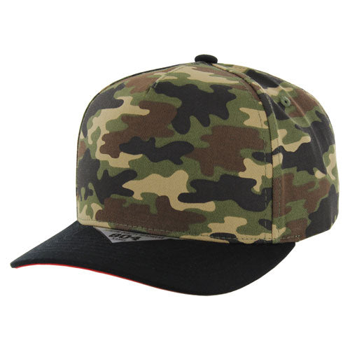 Kamel 804 5 Panel High Crown Slight Curve Trucker Snapback Cap