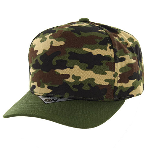 Kamel 804 5 Panel High Crown Slight Curve Trucker Snapback Cap