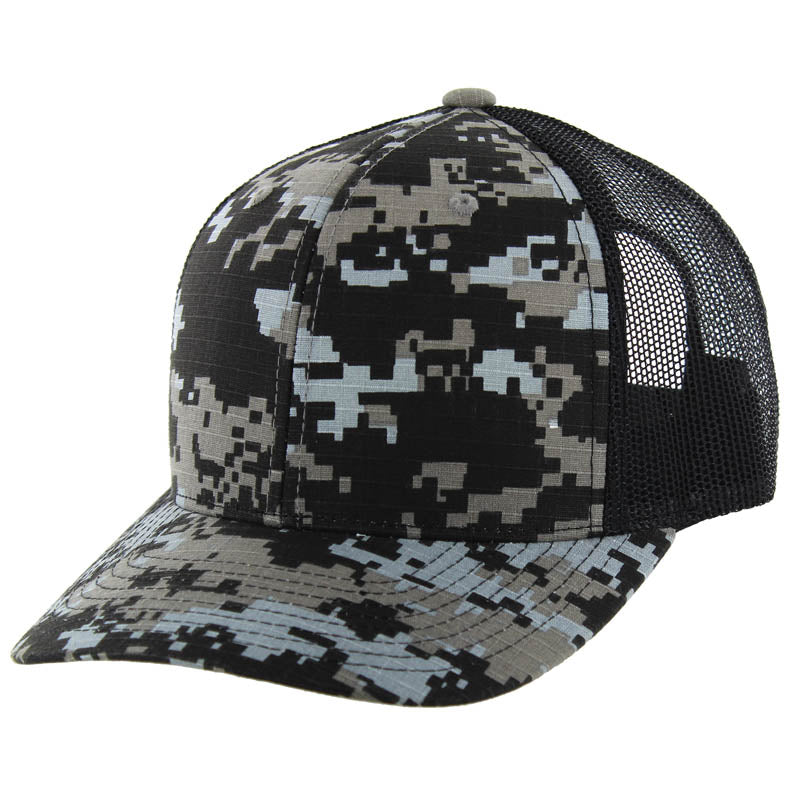 Kamel 815 100% Cotton Camo Snapback Trucker Cap with Slight Curve