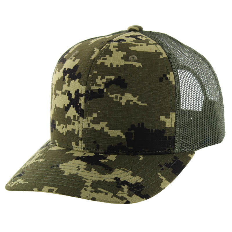 Kamel 815 100% Cotton Camo Snapback Trucker Cap with Slight Curve