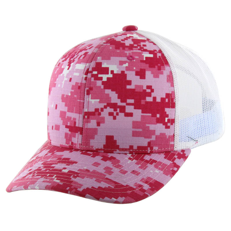 Kamel 815 100% Cotton Camo Snapback Trucker Cap with Slight Curve