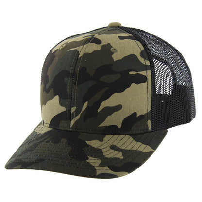 Kamel 815 100% Cotton Camo Snapback Trucker Cap with Slight Curve