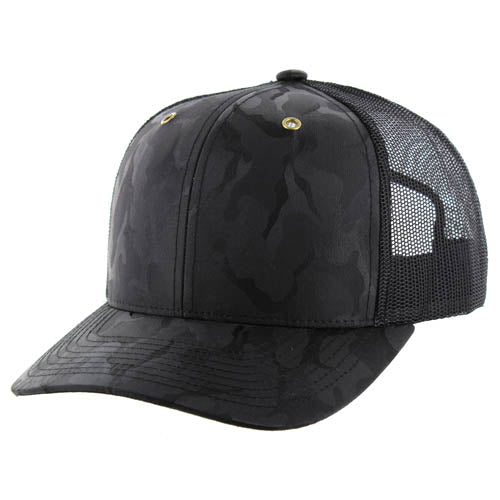 Kamel 815 Nylon Camo Snapback Trucker Cap with Slight Curve