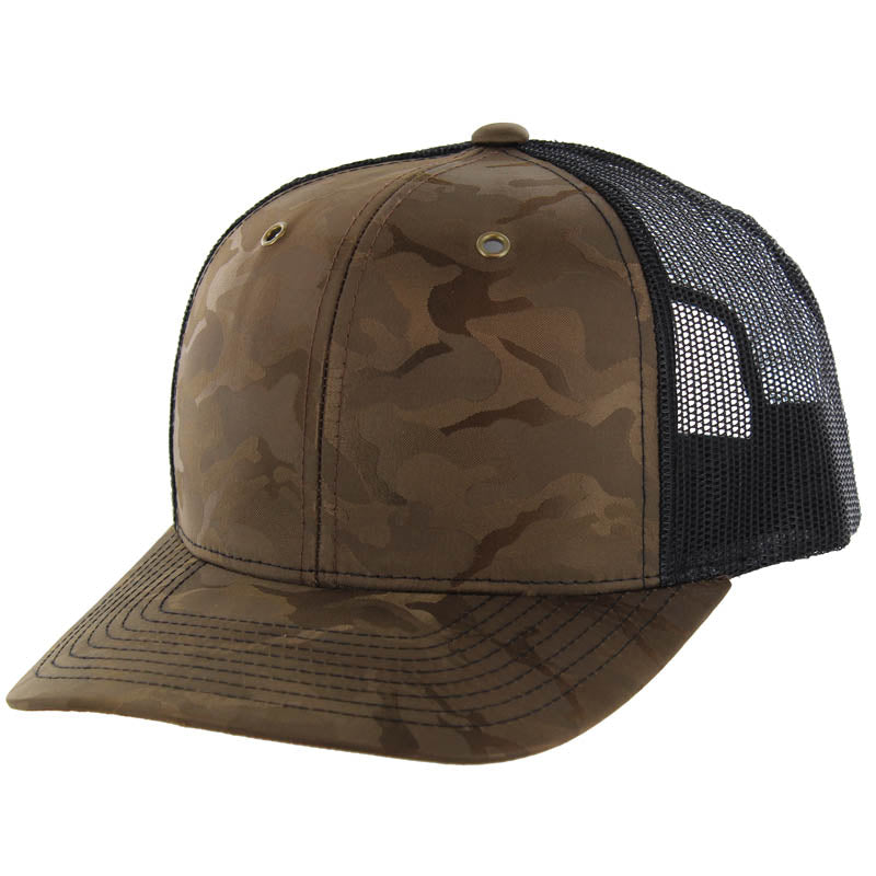 Kamel 815 Nylon Camo Snapback Trucker Cap with Slight Curve