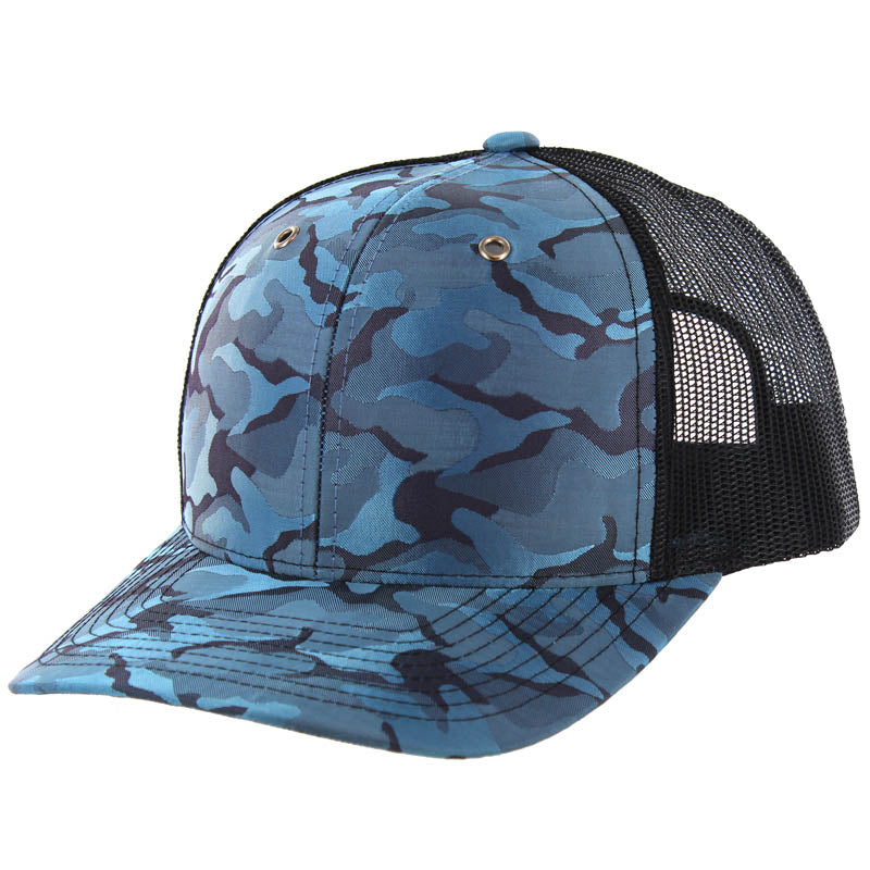 Kamel 815 Nylon Camo Snapback Trucker Cap with Slight Curve